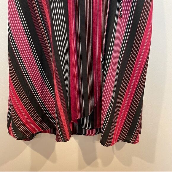Monteau Striped Faux Wrap dress Large - Picture 2 of 7